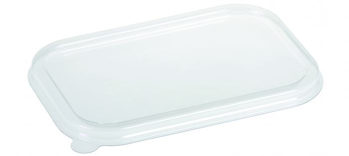 Set Menüschalen weiß mit Deckel PLA transparent 850ml